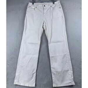 Croft & Barrow Wide Leg Jeans Womens Size 12 Average Natural Fit Stretch White